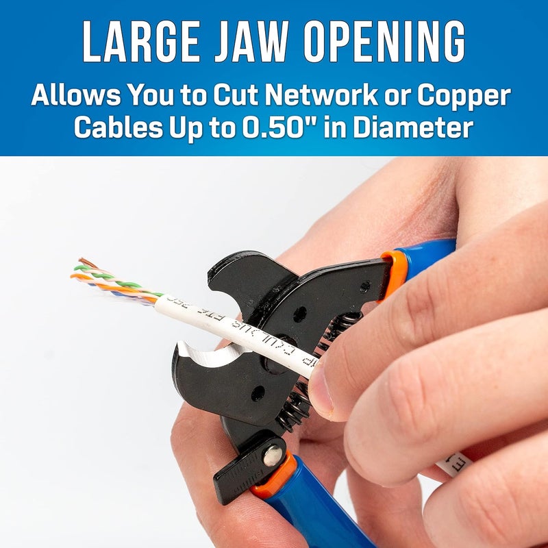 Jonard Tools JIC-500 Compact Cable Cutter for Twisted Pair Network Cables, CAT5, CAT5e, CAT6, CAT6A - Image 3