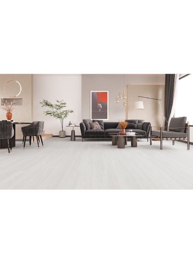 ستيب كليك 5078031 أرضيات خشبية المظهر لامعة متينة مقاومة للخدش مستطيلة الشكل رمادي فاتح 122 × 21 × 8.4 سم - Image 1