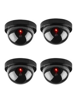 Generic 4PCS Dummy Surveillance Cameras with Flashing Red Light – Realistic Look, Battery-Powered, Perfect for Home or Business Security  - Image 1