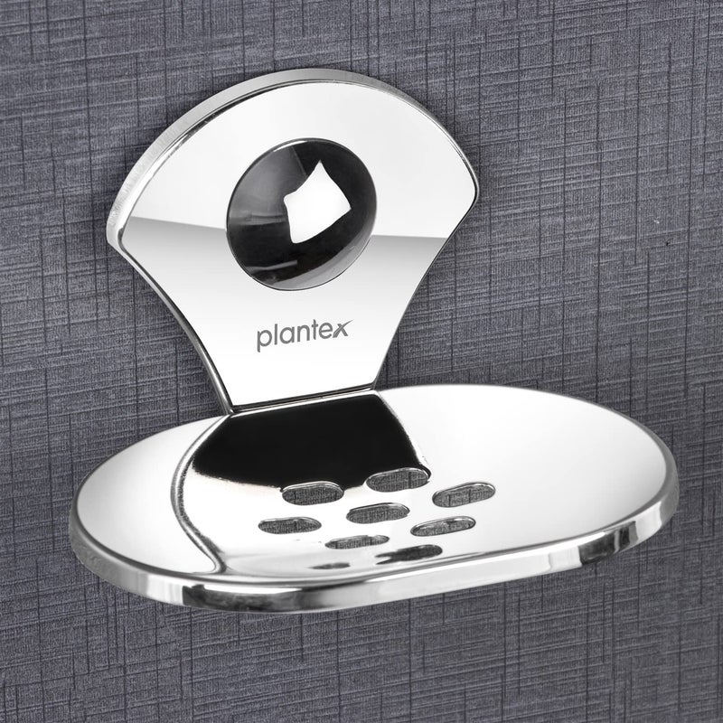 plantex Plantex Stainless Steel Folding Towel Rack with Royal Bathroom Accessories Set of 5pcs (Towel Rod/Napkin Ring/Tumbler Holder/Soap Dish/Robe Hook)  - Image 4