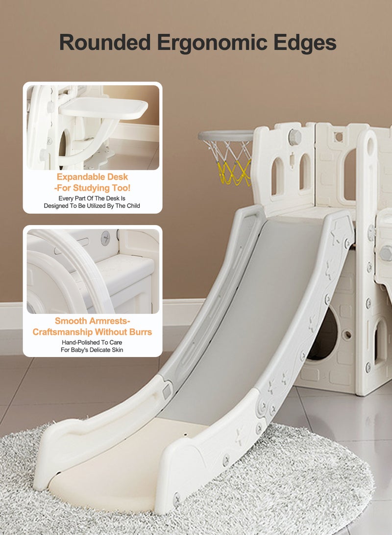 MaBaby ألعاب أطفال أكثر سمكًا منزلق داخلي صغير متأرجح من البلاستيك للأطفال قابل للطي منزلي - Image 4