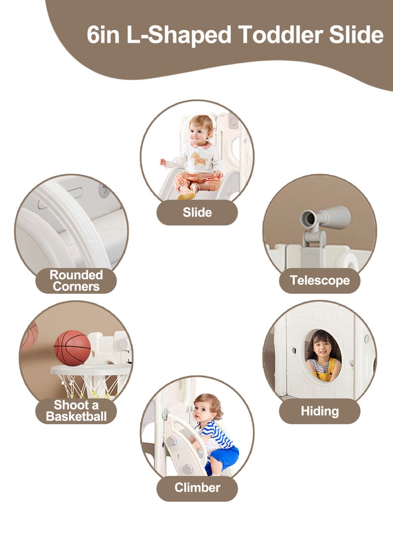 MaBaby ألعاب أطفال أكثر سمكًا منزلق داخلي صغير متأرجح من البلاستيك للأطفال قابل للطي منزلي - Image 2