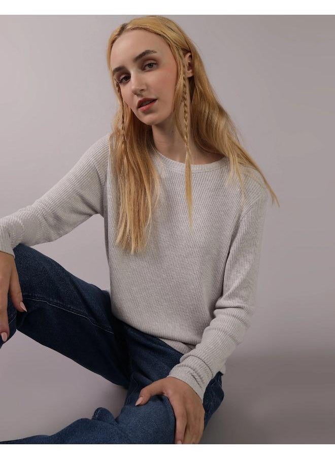 American Eagle AE Plush Long-Sleeve Crew Neck T-Shirt  - Image 1