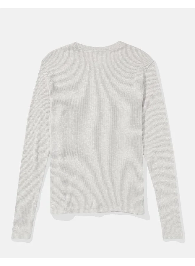 امريكان ايجل AE Plush Long-Sleeve Crew Neck T-Shirt