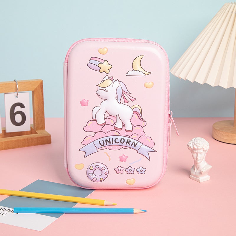 New Primary School Student Pencil Case Girl 3D Three-Dimensional Cartoon Stationery Box First Grade Large Capacity Cute Pencil Case Spot - Image 3