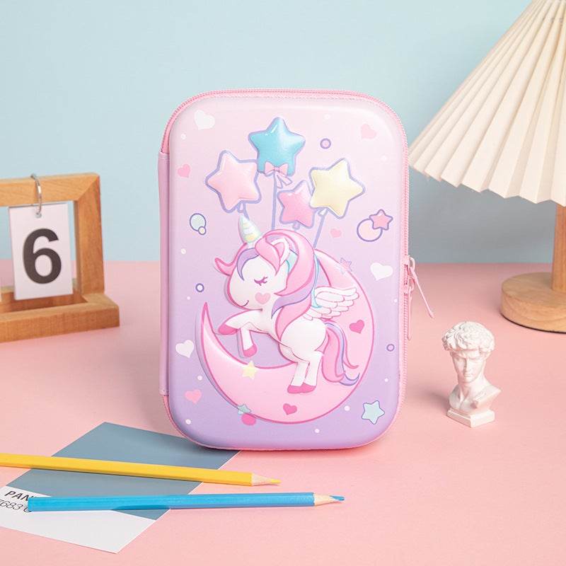 New Primary School Student Pencil Case Girl 3D Three-Dimensional Cartoon Stationery Box First Grade Large Capacity Cute Pencil Case Spot - Image 2