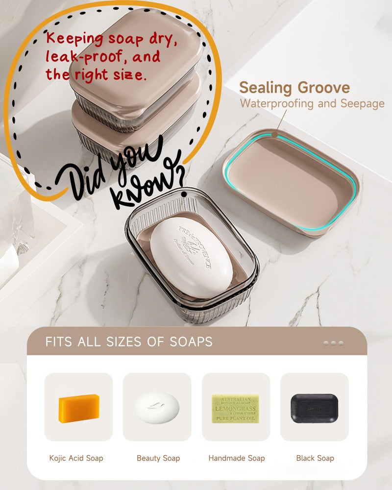 PEISAINOX Travel Soap Case, Leakproof Soap Container with Lid, Portable Bar Soap Holder for Traveling, Soap Dishe for Bathroom, Shower, Gym, School, Camping, Vacation, Outdoor,Travel Essentials - Image 4