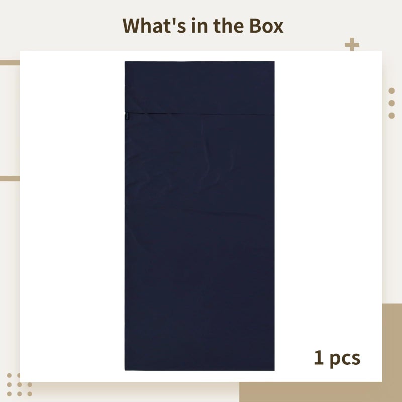 Navy Blue XL Sleeping Bag Liner 45 X 83 Inches Soft Travel Sheet For Adults - Image 4