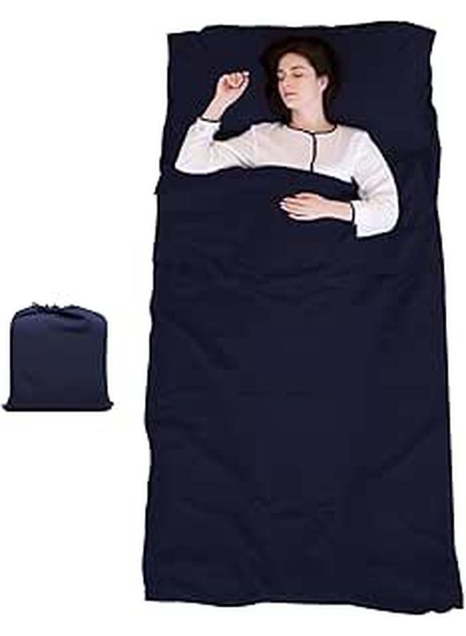 Navy Blue XL Sleeping Bag Liner 45 X 83 Inches Soft Travel Sheet For Adults - Image 1