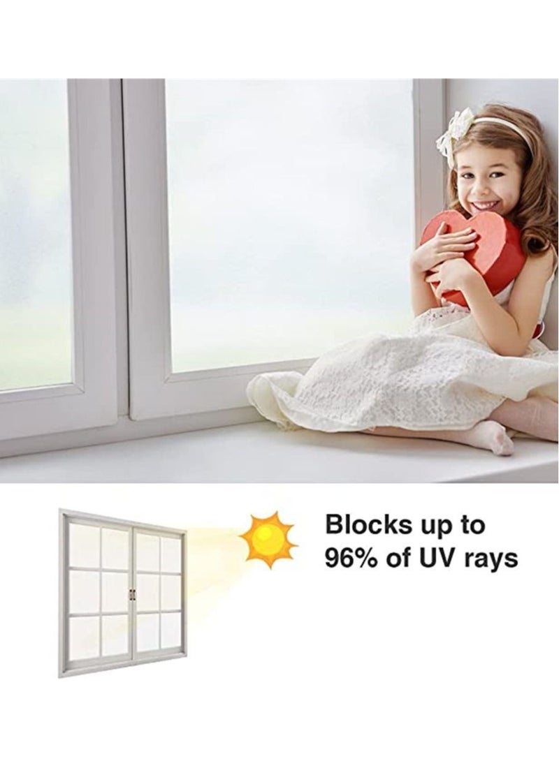 كاست ويف غشاء نافذة زجاجي بلوري للخصوصية ، ملصق ثابت غير لاصق مضاد للأشعة فوق البنفسجية للاستحمام المنزلي وغرفة النوم والمكتب والباب الأمامي 11.8 × 78.7 بوصة - Image 2