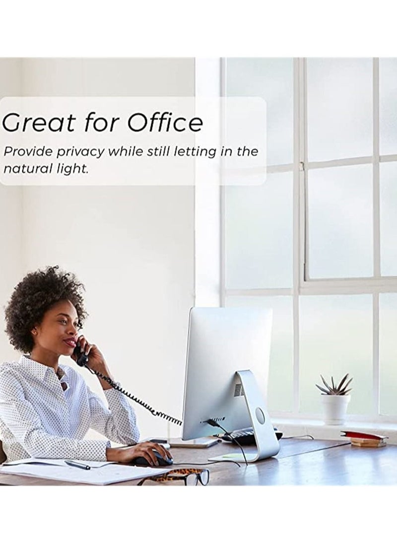 كاست ويف غشاء نافذة زجاجي بلوري للخصوصية ، ملصق ثابت غير لاصق مضاد للأشعة فوق البنفسجية للاستحمام المنزلي وغرفة النوم والمكتب والباب الأمامي 11.8 × 78.7 بوصة - Image 4