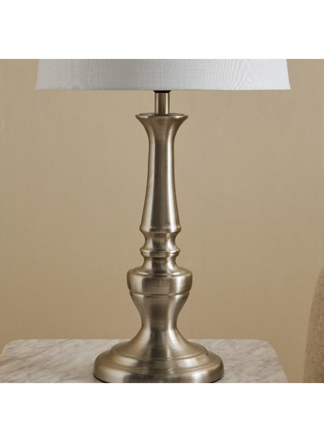 Home Box Blythe Sturdy Metal Table Lamp with Linen Shade - 33x61 cm - Image 3