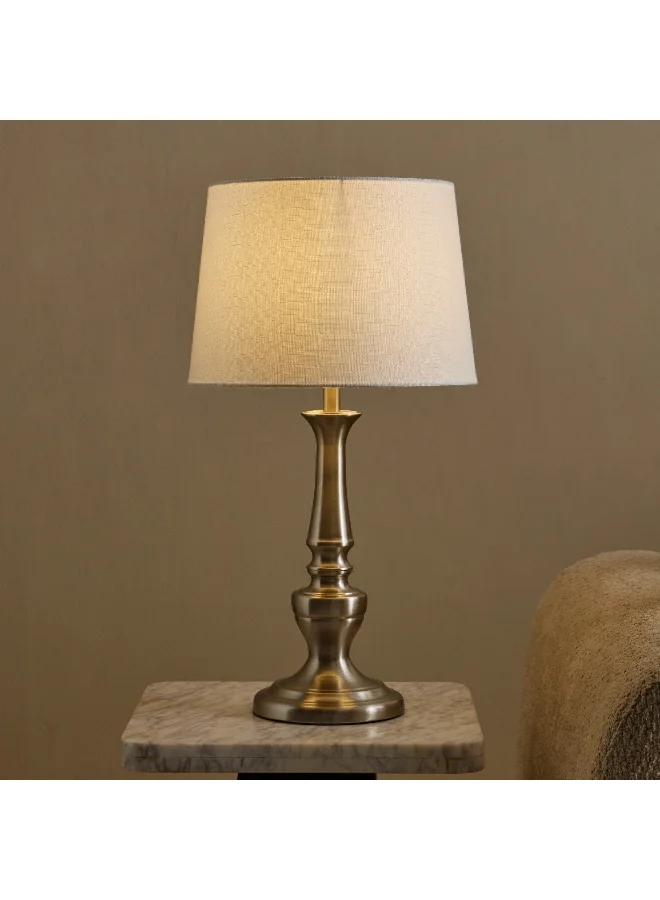 Home Box Blythe Sturdy Metal Table Lamp with Linen Shade - 33x61 cm