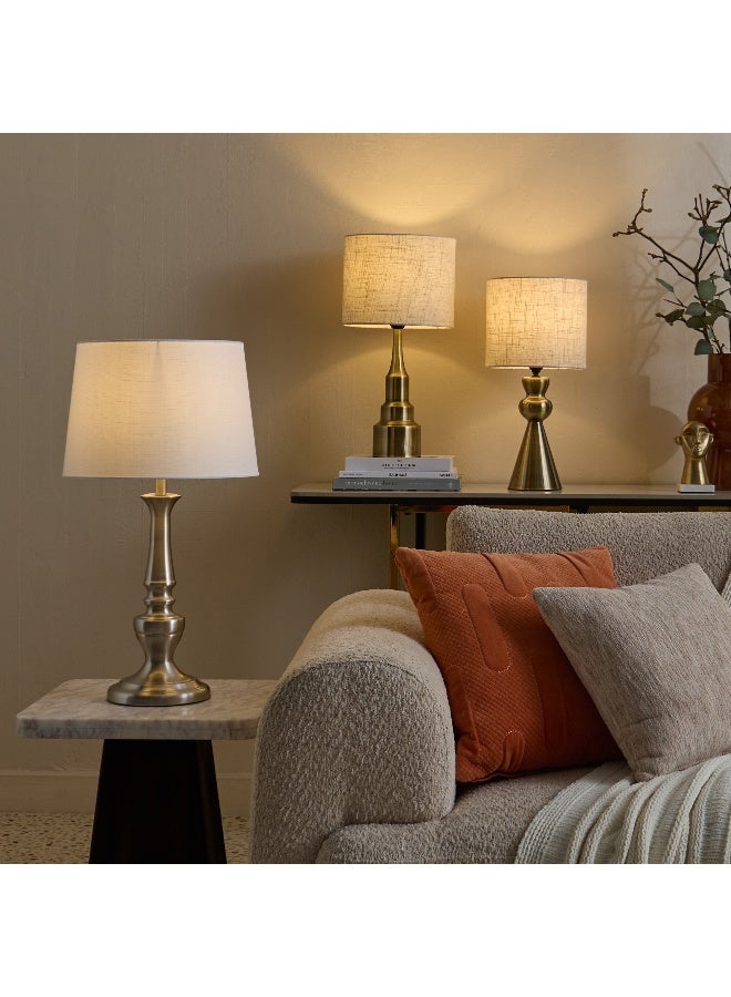 Home Box Blythe Sturdy Metal Table Lamp with Linen Shade - 33x61 cm - Image 4