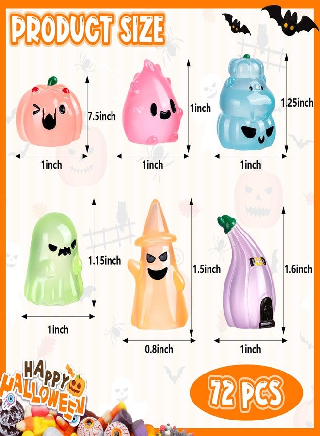 LHSYFBZ 36Pcs Halloween Mini Resin Figures, Glow in Dark Tiny Set, Small Pumpkin Skull Ghost for Party Favors Bag Fillers Garden Dollhouse Decor - Image 5