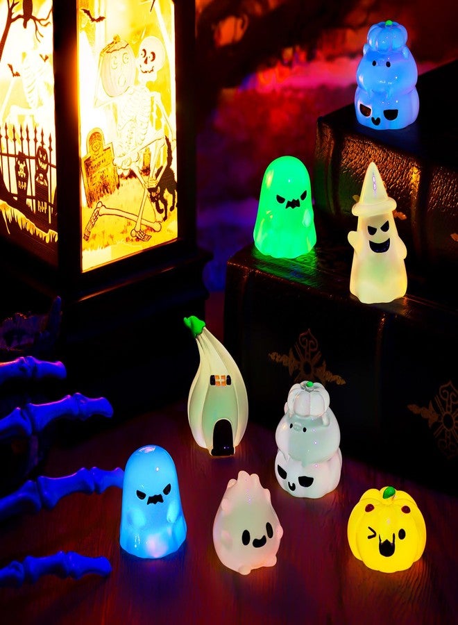 LHSYFBZ 36Pcs Halloween Mini Resin Figures, Glow in Dark Tiny Set, Small Pumpkin Skull Ghost for Party Favors Bag Fillers Garden Dollhouse Decor - Image 4