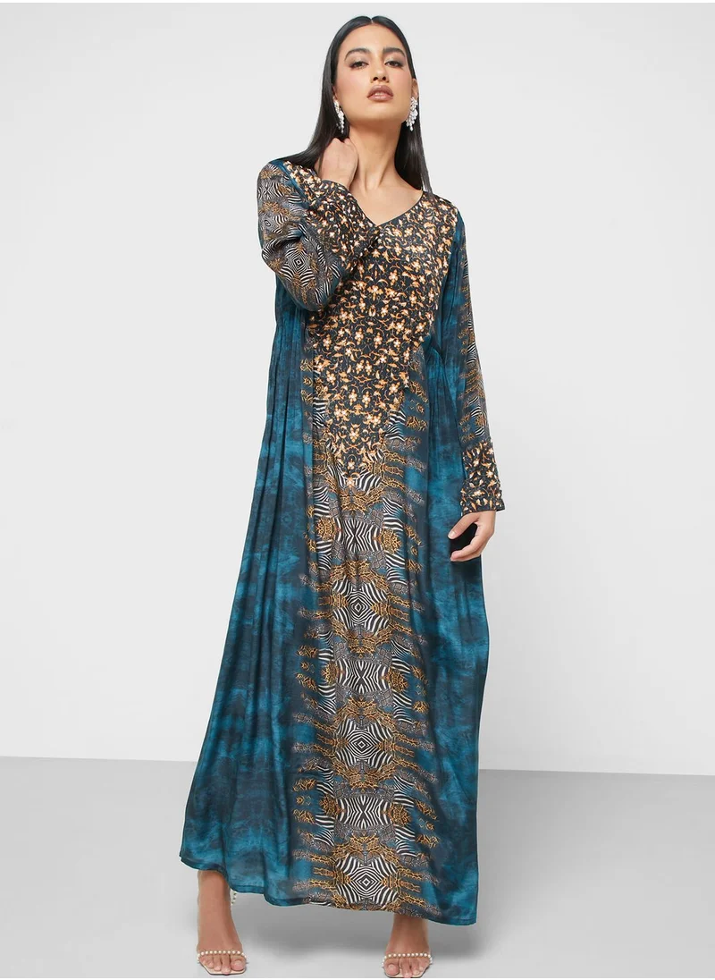 كشخة Embroidered Knitted Jalabiya