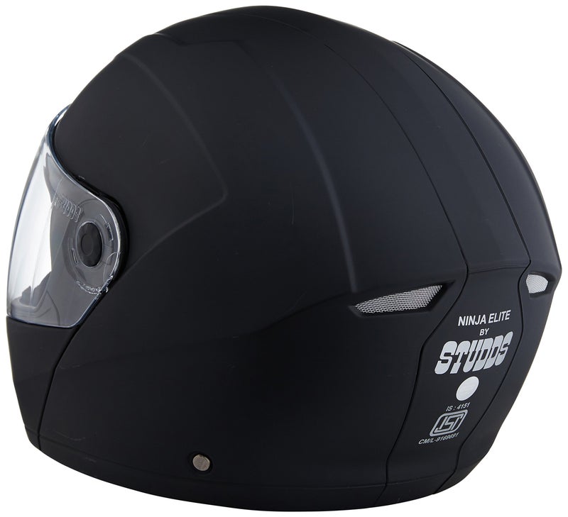 Studds Ninja Elite SUPER Flip Up Full Face Helmet (Matt Black, XL) - Image 2