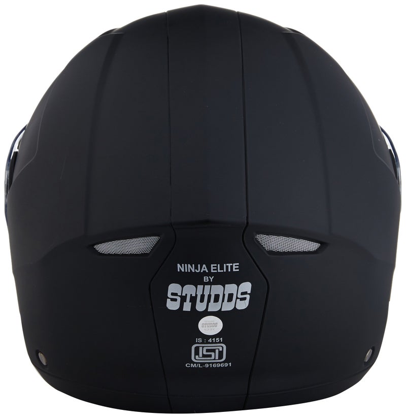 Studds Ninja Elite SUPER Flip Up Full Face Helmet (Matt Black, XL) - Image 4