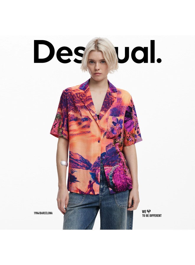 DESIGUAL spring/summer 2025 New Collection Island Print Women's Blouse - Image 2
