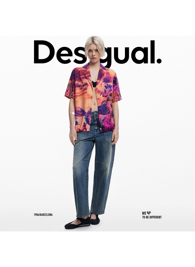 DESIGUAL spring/summer 2025 New Collection Island Print Women's Blouse - Image 3