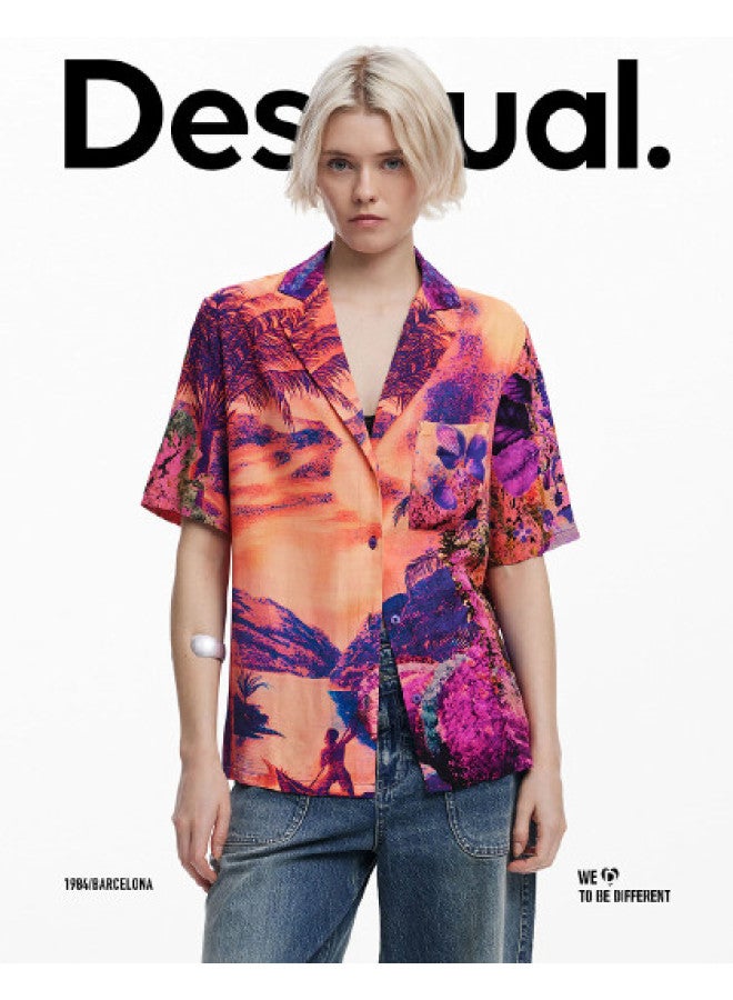 DESIGUAL spring/summer 2025 New Collection Island Print Women's Blouse - Image 1