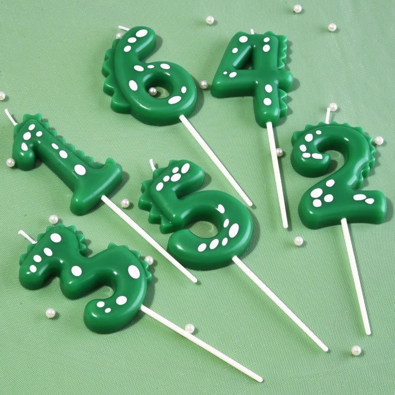 PHD CAKE 2.76 Inch Green Dinosaur 4 Number Birthday Candles, Dinosaur Number Candles, Party Celebration - Image 4