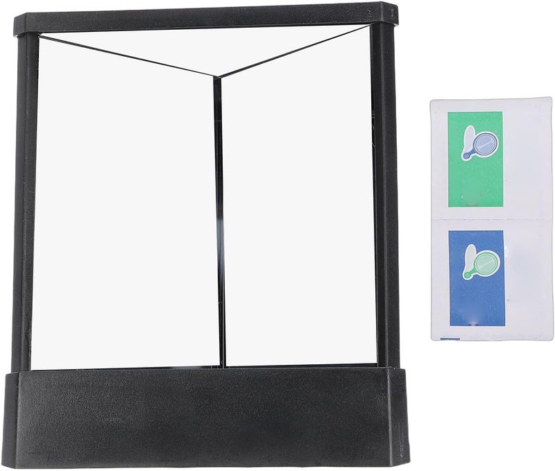 Non Reversing Mirror, Reflection Mirror for Makeup and Shaving, with Dual Reflection System and No Calibration Design, ABS Plastic Frame, Non Magnifying (Black) - Image 5