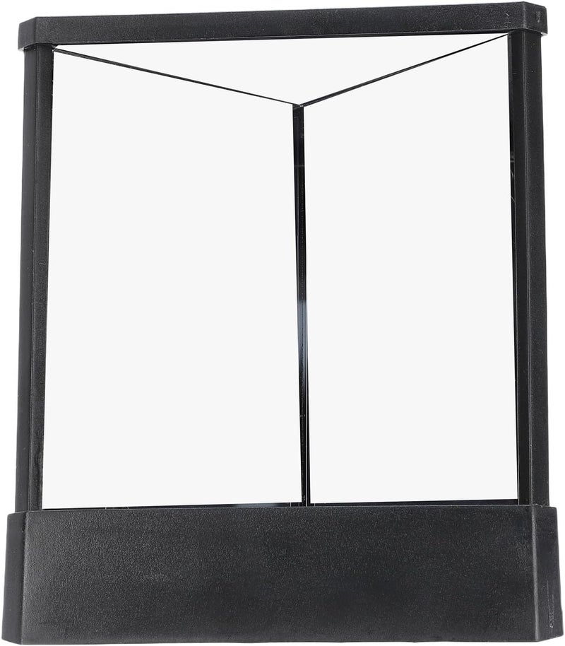Non Reversing Mirror, Reflection Mirror for Makeup and Shaving, with Dual Reflection System and No Calibration Design, ABS Plastic Frame, Non Magnifying (Black) - Image 1