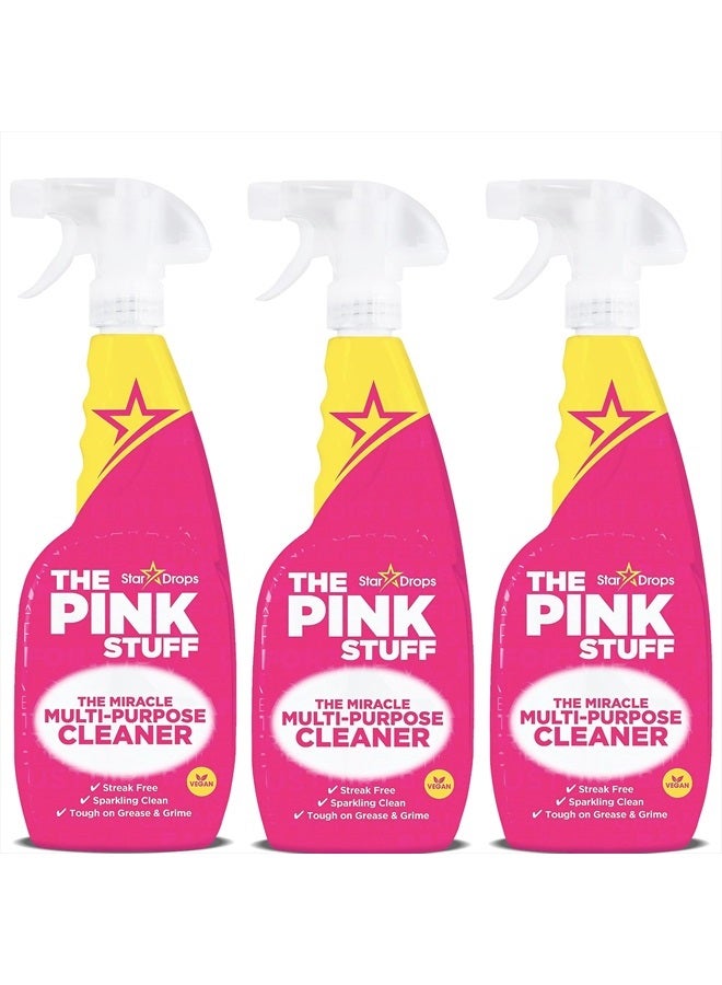 Stardrops The Pink Stuff - The Miracle Multi-Purpose Cleaning Spray 750ml 3-Pack Bundle (3 Multi-Purpose Spray)