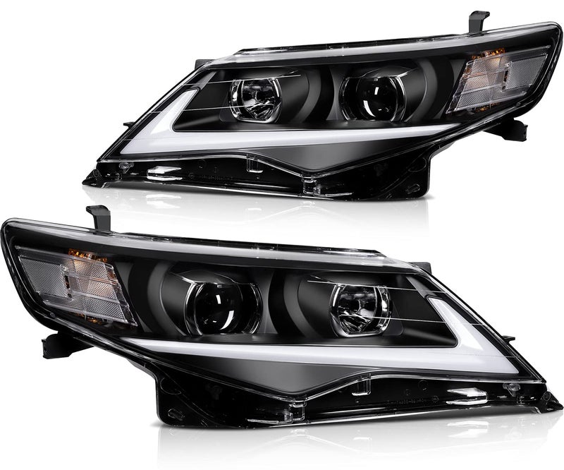 ECCPP LED Projector Headlights for 20122014 for Toyota Camry Pair Replacement Headlamps Black Housing Clear Lens