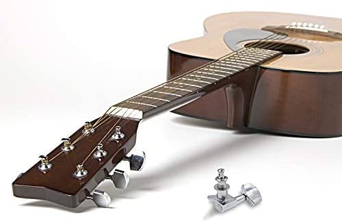TECHBLAZE 6 Pcs Chrome Guitar Tuning Pegs - 3 Left, 3 Right with Strap Button Locks - Image 3