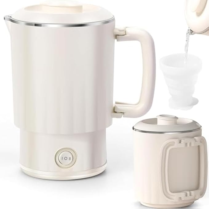 Fohome Portable Electric Kettle 800Ml Foldable Travel Electric Kettle With Temperature Control Multipurpose Tea Kettle  Hot Water Boiler For Coffee  Tea Water Heater  Teapot Automatic Shut Off - Image 1