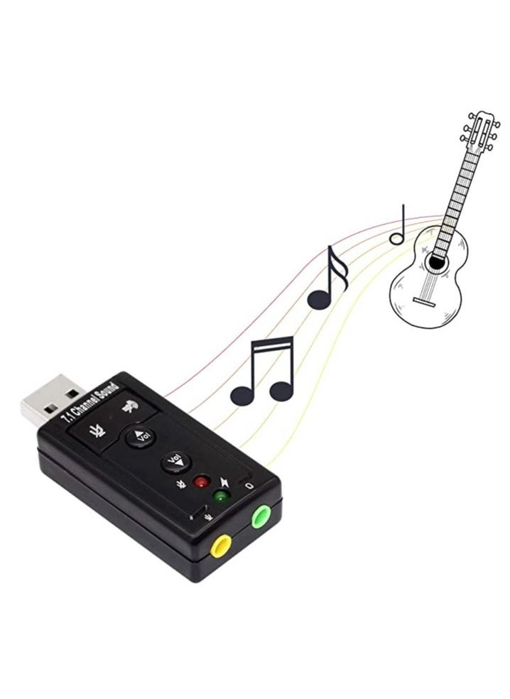 DUSALA USB 2.0 Virtual 7.1 External Stereo Sound Card Audio Adapter  - Image 3