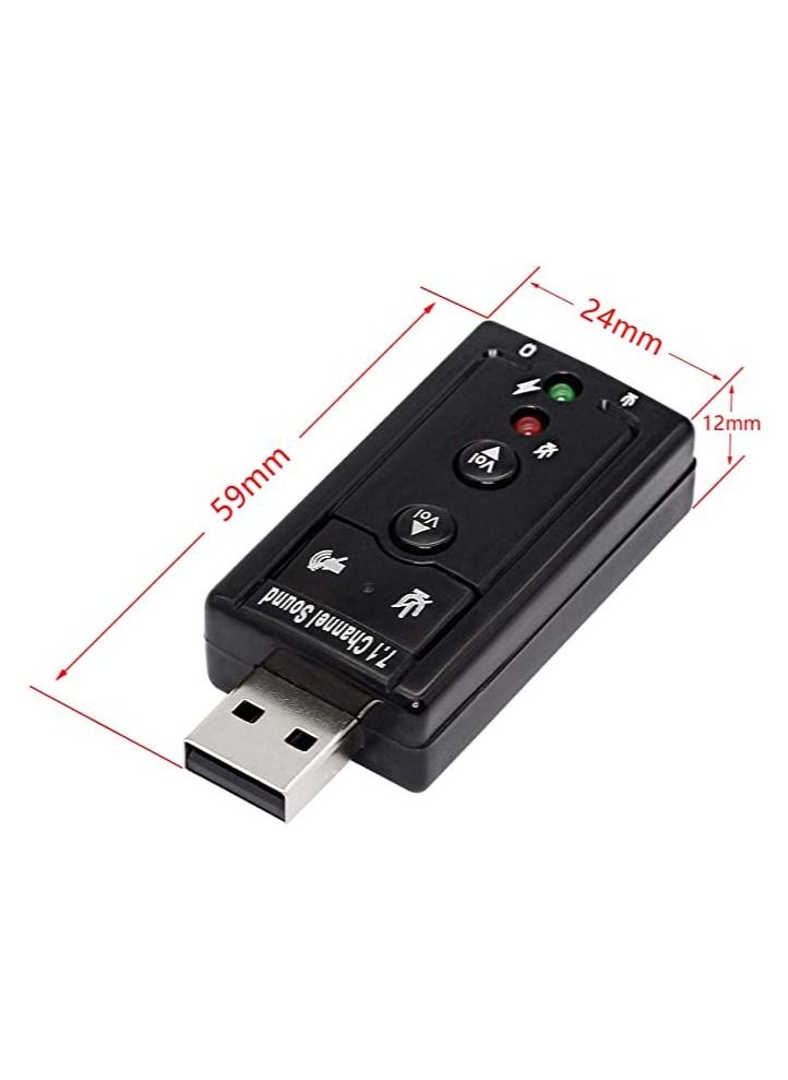 DUSALA USB 2.0 Virtual 7.1 External Stereo Sound Card Audio Adapter  - Image 4