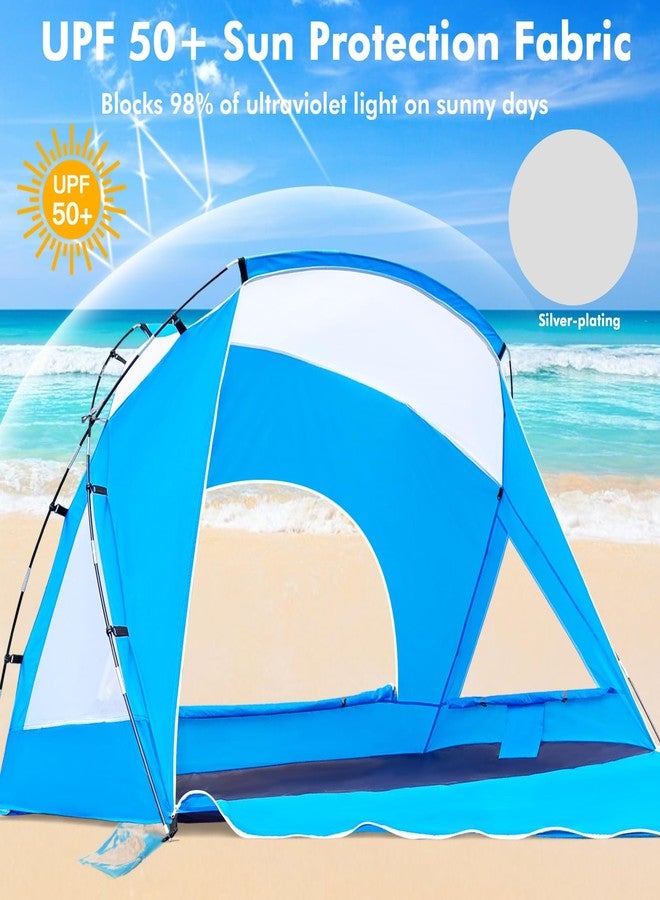 Etto Beach Tent for 6-8 Person, Waterproof Portable Sun Shelter with UPF 50+ UV Protection, Easy Setup Beach Canopy for Family Outdoor Adventures, Camping, and Picnics, with Carrying Bag, Blue - Image 5
