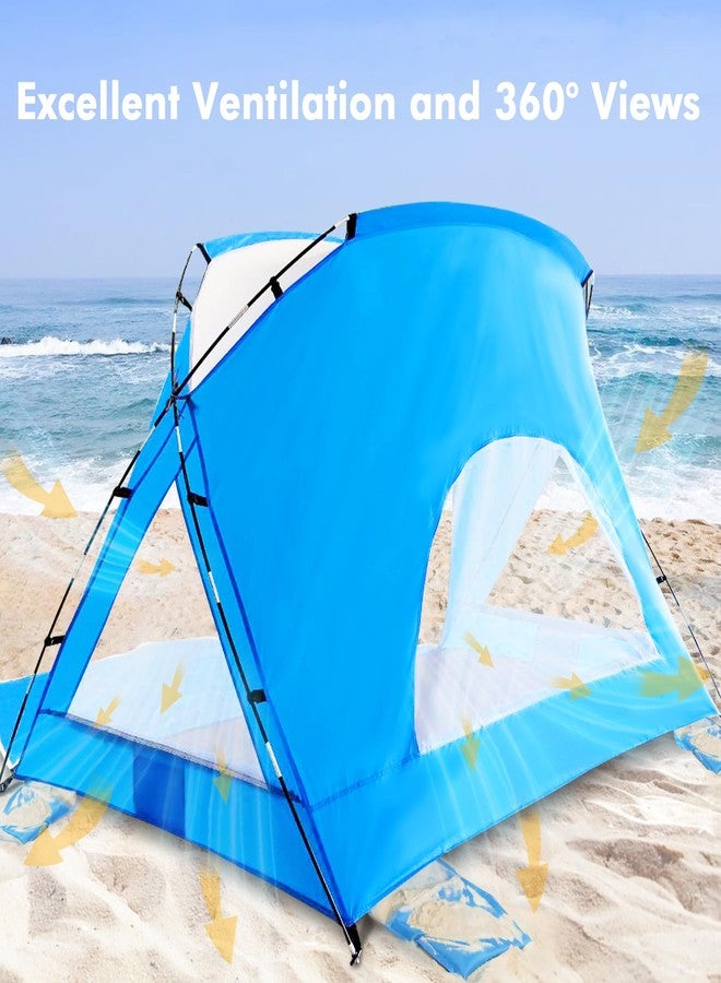 Etto Beach Tent for 6-8 Person, Waterproof Portable Sun Shelter with UPF 50+ UV Protection, Easy Setup Beach Canopy for Family Outdoor Adventures, Camping, and Picnics, with Carrying Bag, Blue - Image 4