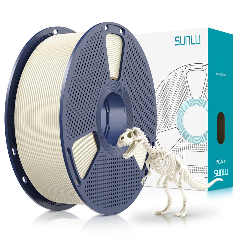 SUNLU 3D Printer Filament PLA Plus 1.75mm, SUNLU Neatly Wound PLA Filament 1.75mm PRO, PLA+ Filament for Most FDM 3D Printer, Dimensional Accuracy +/- 0.02 mm, 1 kg Spool(2.2lbs), Bone White - Image 1