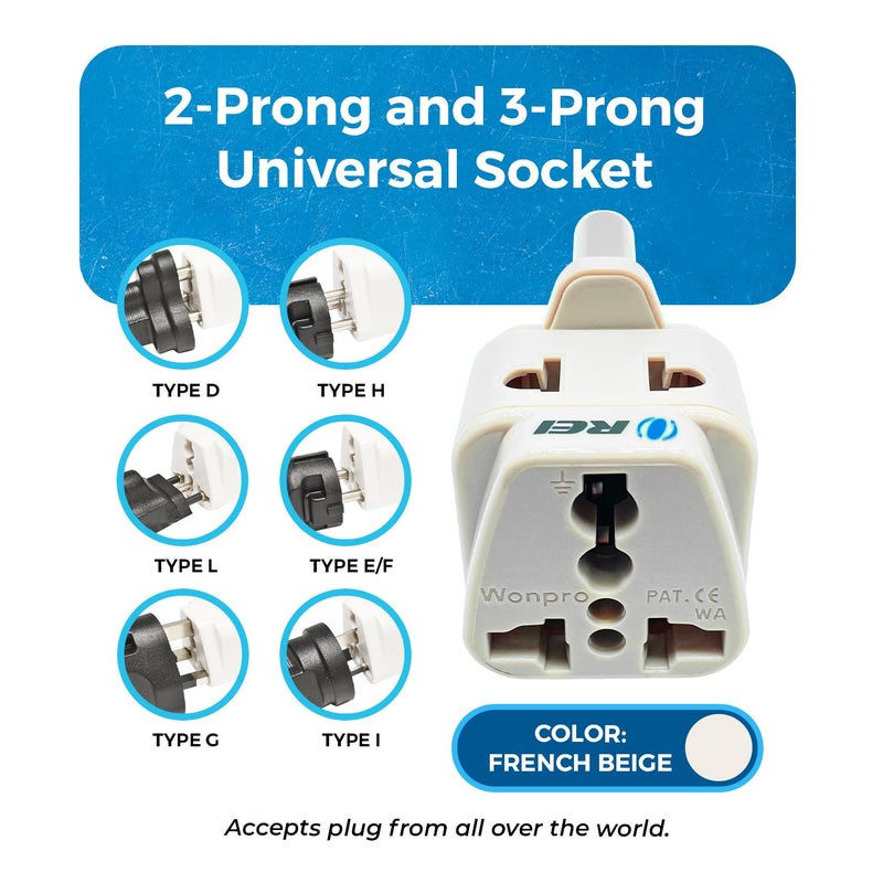 OREI OREI India to South Africa Botswana Namibia More Type M Travel Adapter Plug 2 in 1 CE Certified RoHS Compliant 4 Pack White Color DB10L4PK  - Image 3