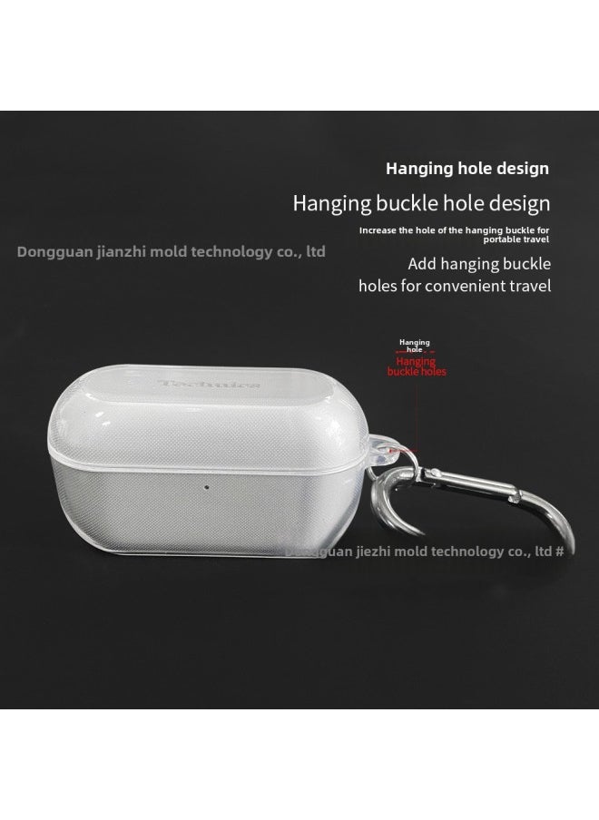 Soft Silicone Protective Case For Panasonic Technics EAH-AZ100 Earphones Integrated Design Empty Box Pure Color Injection Molding-Color:Black Runway Buckle Packaging-Model:EAH-AZ100