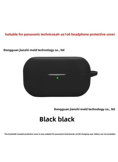 Soft Silicone Protective Case For Panasonic Technics EAH-AZ100 Earphones Integrated Design Empty Box Pure Color Injection Molding-Color:Black Runway Buckle Packaging-Model:EAH-AZ100