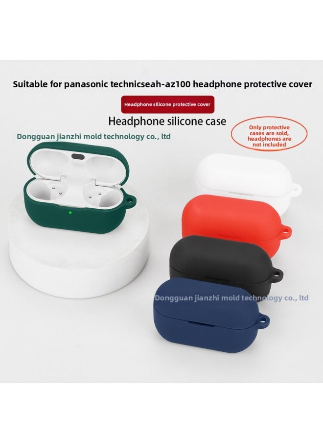 Soft Silicone Protective Case For Panasonic Technics EAH-AZ100 Earphones Integrated Design Empty Box Pure Color Injection Molding-Color:Black Runway Buckle Packaging-Model:EAH-AZ100
