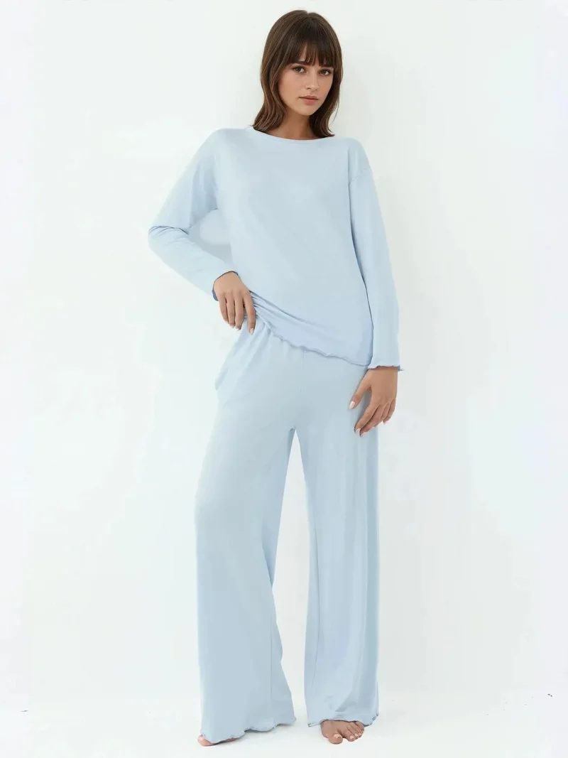 زوبعة طقم بيجامة مريح بأكمام طويلة