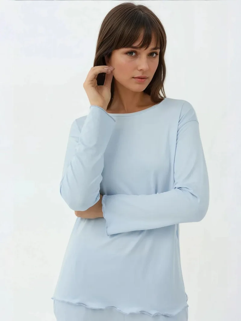 زوبعة طقم بيجامة مريح بأكمام طويلة