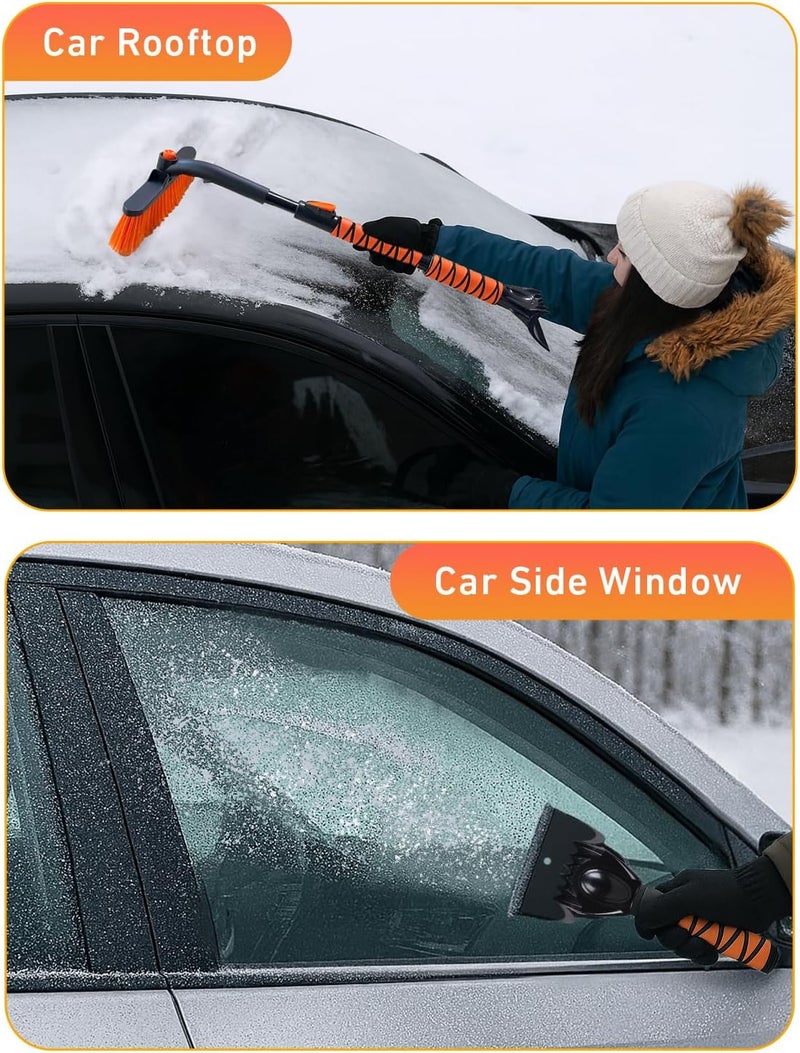 EcoNour 36" 3 in 1 Extendable Snow Brush and Ice Scraper for Car Windshield - Image 4