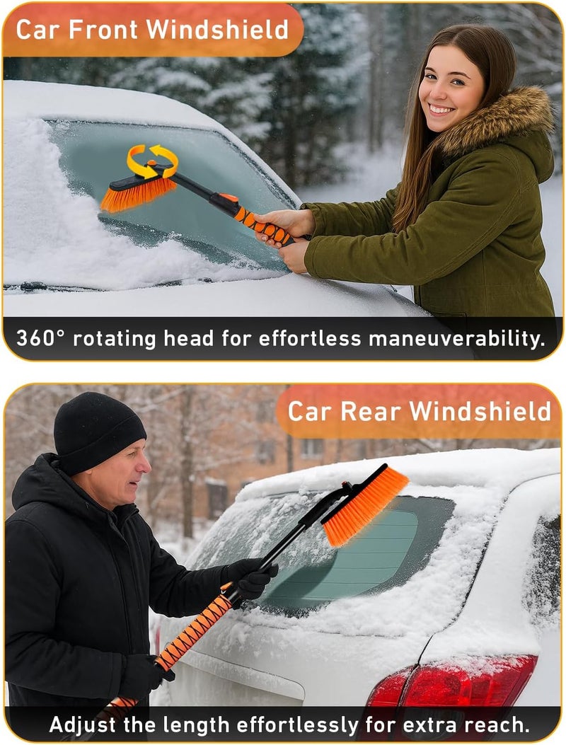 EcoNour 36" 3 in 1 Extendable Snow Brush and Ice Scraper for Car Windshield - Image 5