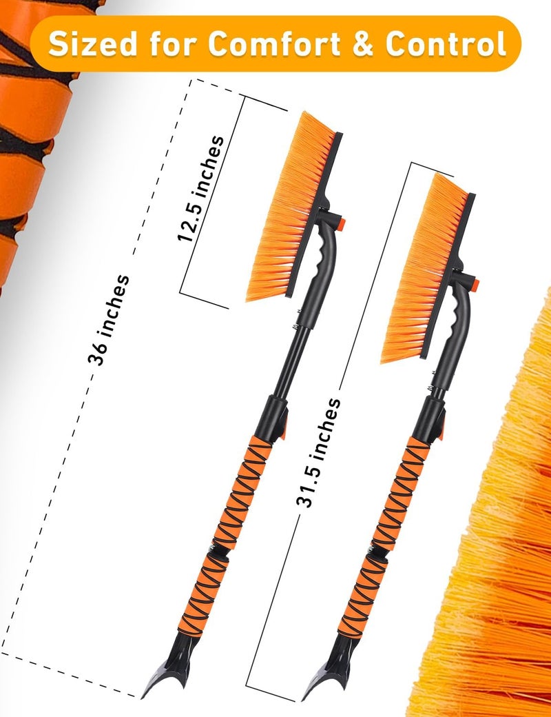 EcoNour 36" 3 in 1 Extendable Snow Brush and Ice Scraper for Car Windshield - Image 2