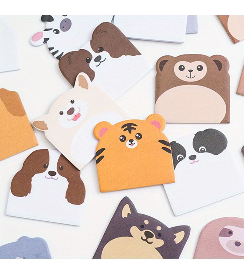 240 Sheets 12 Books Cartoon Cute Animal Shaped Sticky Notes Large Capacity Reusable Memo Pad For School Office Party Gifts - Image 2