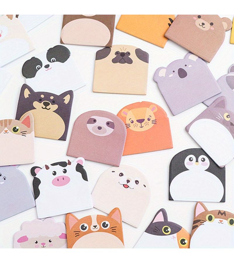 240 Sheets 12 Books Cartoon Cute Animal Shaped Sticky Notes Large Capacity Reusable Memo Pad For School Office Party Gifts - Image 1