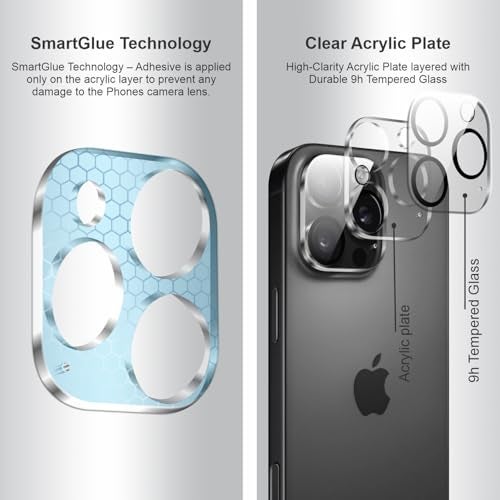 SupCares Premium Camera Lens Protector Tempered Glass Compatible For iPhone 16 Pro and iPhone 16 Pro Max With Installation Kit | Edge to Edge Coverage | Transparent | Pack of 2 - Image 3